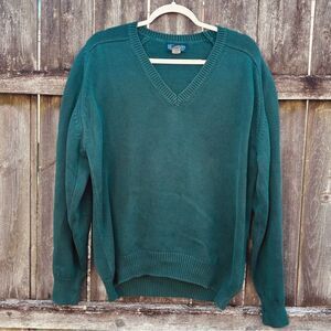 90’s Lands’ End Men's Green Sweater Medium